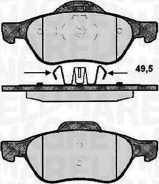 Magneti Marelli 363916060572 - Тормозные колодки, дисковые, комплект www.autospares.lv