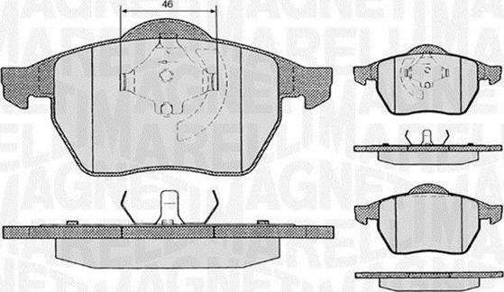 Magneti Marelli 363916060146 - Тормозные колодки, дисковые, комплект www.autospares.lv