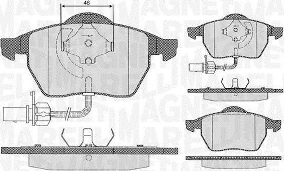 Magneti Marelli 363916060143 - Тормозные колодки, дисковые, комплект www.autospares.lv