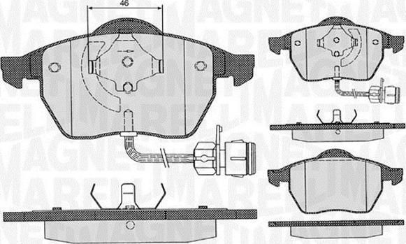 Magneti Marelli 363916060130 - Bremžu uzliku kompl., Disku bremzes www.autospares.lv