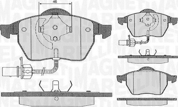 Magneti Marelli 363916060261 - Bremžu uzliku kompl., Disku bremzes www.autospares.lv