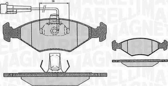 Magneti Marelli 363916060234 - Тормозные колодки, дисковые, комплект www.autospares.lv