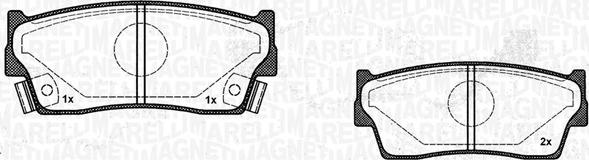 Magneti Marelli 363916060799 - Тормозные колодки, дисковые, комплект www.autospares.lv