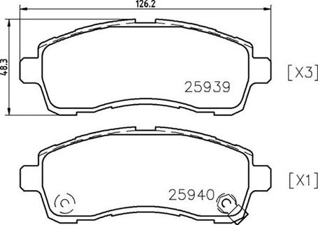 Aisin E1N080 - Bremžu uzliku kompl., Disku bremzes www.autospares.lv