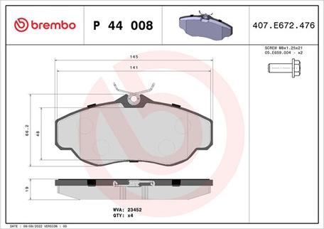 Magneti Marelli 363700444008 - Bremžu uzliku kompl., Disku bremzes www.autospares.lv