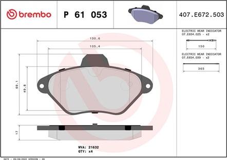 Magneti Marelli 363700461053 - Bremžu uzliku kompl., Disku bremzes www.autospares.lv