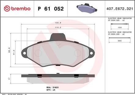 Magneti Marelli 363700461052 - Тормозные колодки, дисковые, комплект www.autospares.lv