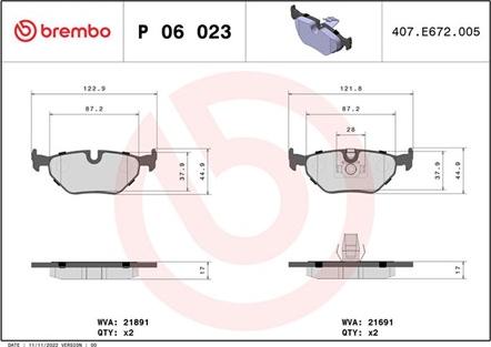 Magneti Marelli 363700406023 - Brake Pad Set, disc brake www.autospares.lv