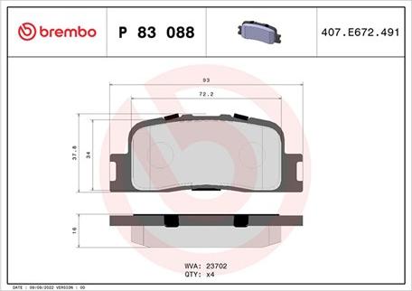 Magneti Marelli 363700483088 - Brake Pad Set, disc brake www.autospares.lv