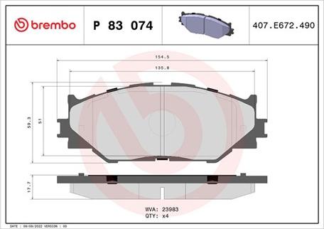 Magneti Marelli 363700483074 - Bremžu uzliku kompl., Disku bremzes www.autospares.lv