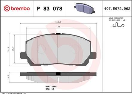 Magneti Marelli 363700483078 - Bremžu uzliku kompl., Disku bremzes www.autospares.lv