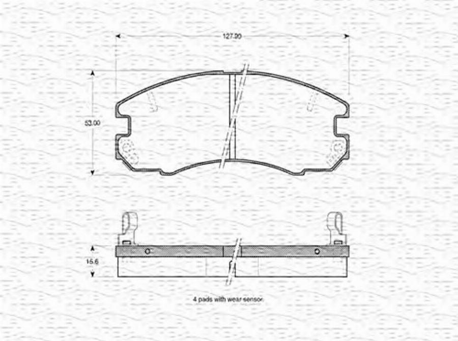 Magneti Marelli 363702160950 - Bremžu uzliku kompl., Disku bremzes www.autospares.lv