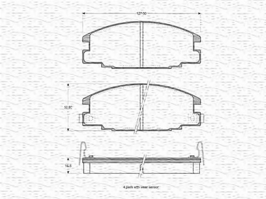 Magneti Marelli 363702160952 - Тормозные колодки, дисковые, комплект www.autospares.lv