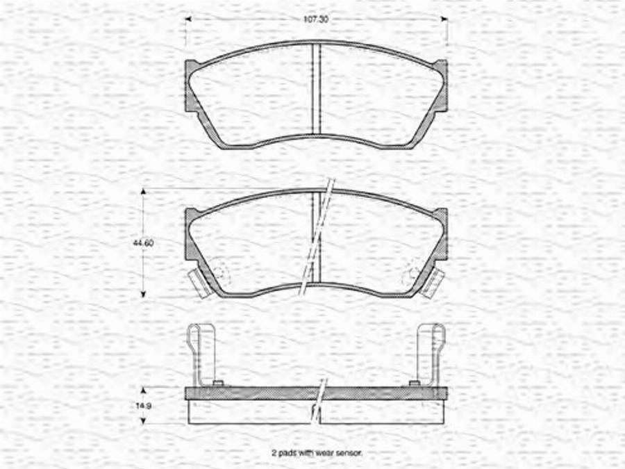 Magneti Marelli 363702160964 - Bremžu uzliku kompl., Disku bremzes www.autospares.lv