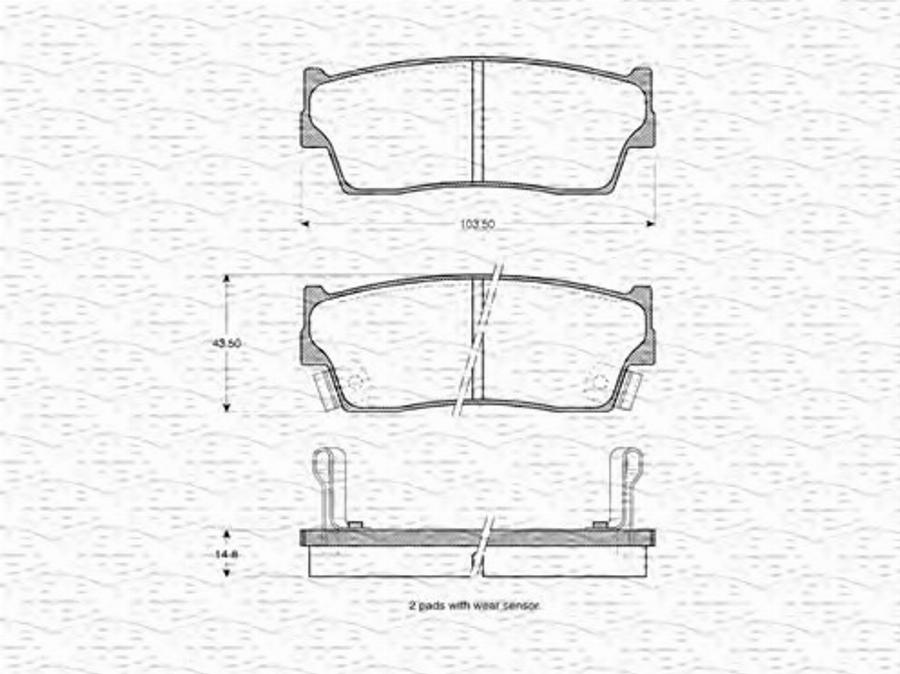 Magneti Marelli 363702160966 - Bremžu uzliku kompl., Disku bremzes www.autospares.lv