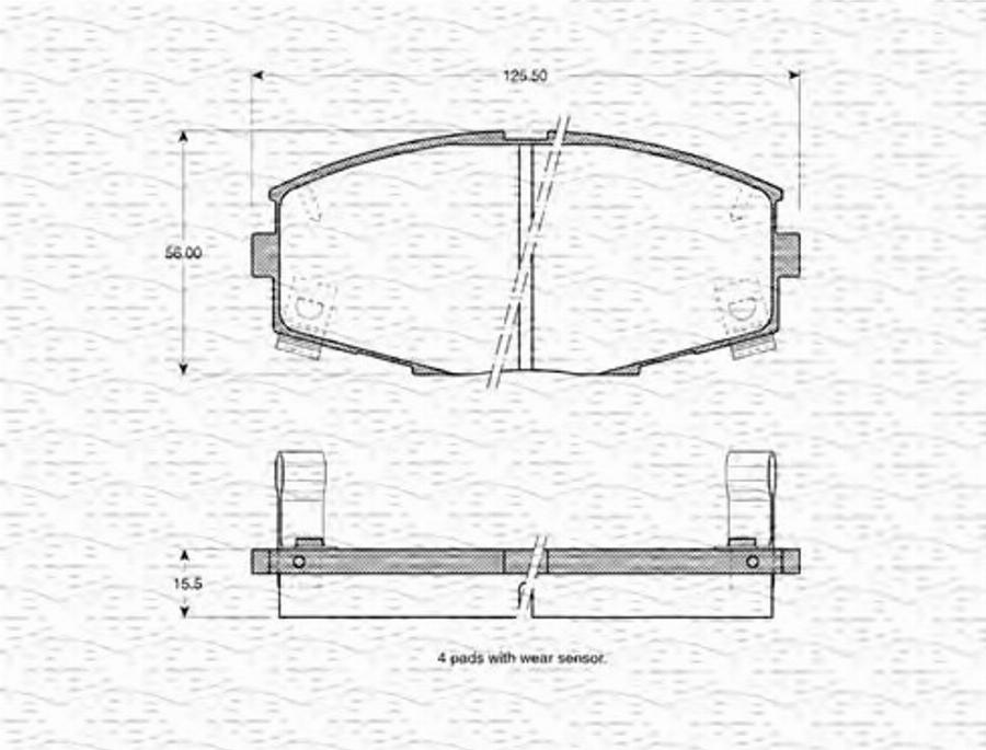 Magneti Marelli 363702160961 - Brake Pad Set, disc brake www.autospares.lv