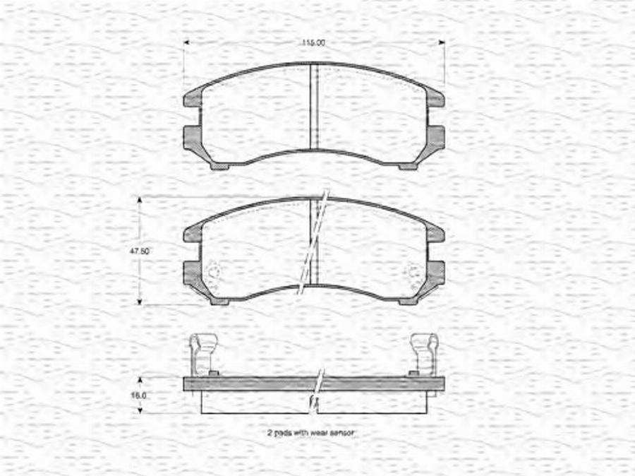 Magneti Marelli 363702160963 - Bremžu uzliku kompl., Disku bremzes www.autospares.lv