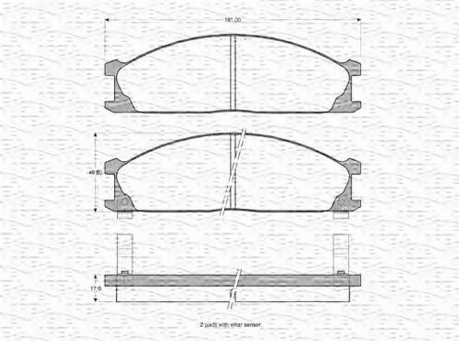 Magneti Marelli 363702160906 - Bremžu uzliku kompl., Disku bremzes www.autospares.lv