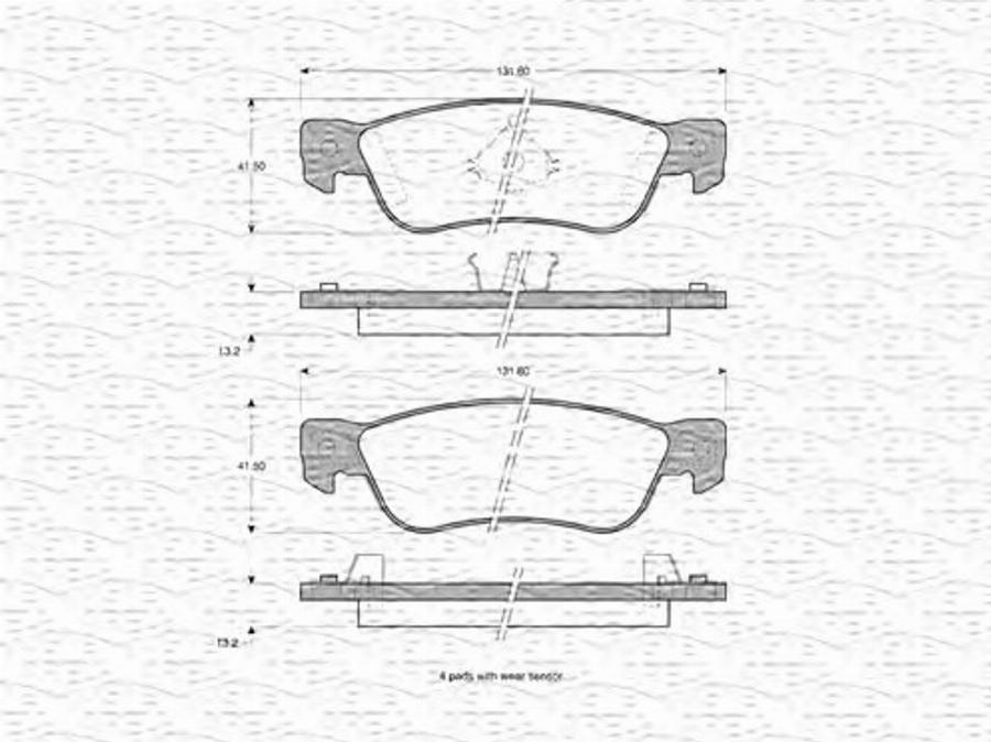 Magneti Marelli 363702160907 - Bremžu uzliku kompl., Disku bremzes www.autospares.lv