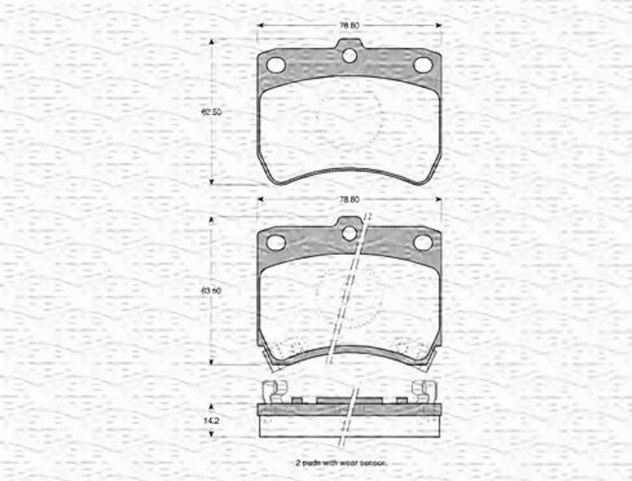 Magneti Marelli 363702160911 - Bremžu uzliku kompl., Disku bremzes www.autospares.lv