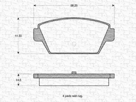 Magneti Marelli 363702160988 - Тормозные колодки, дисковые, комплект www.autospares.lv