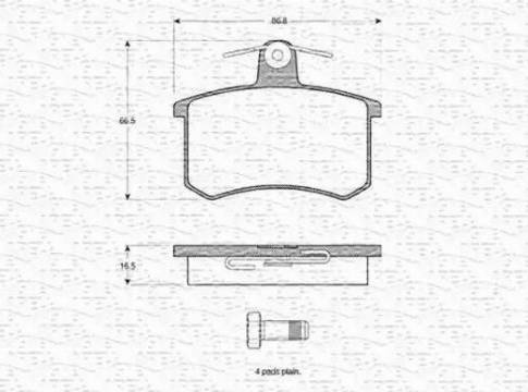 Magneti Marelli 363702160925 - Тормозные колодки, дисковые, комплект www.autospares.lv