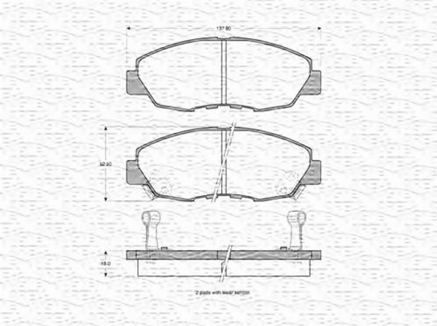 Magneti Marelli 363702160973 - Bremžu uzliku kompl., Disku bremzes www.autospares.lv