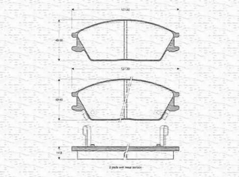 Magneti Marelli 363702160972 - Bremžu uzliku kompl., Disku bremzes www.autospares.lv