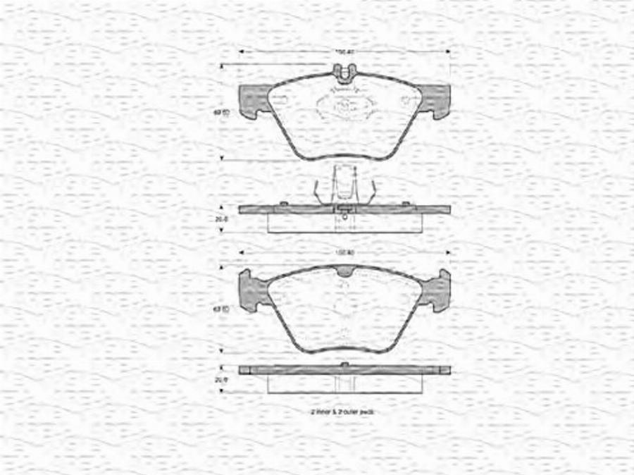 Magneti Marelli 363702160401 - Bremžu uzliku kompl., Disku bremzes www.autospares.lv