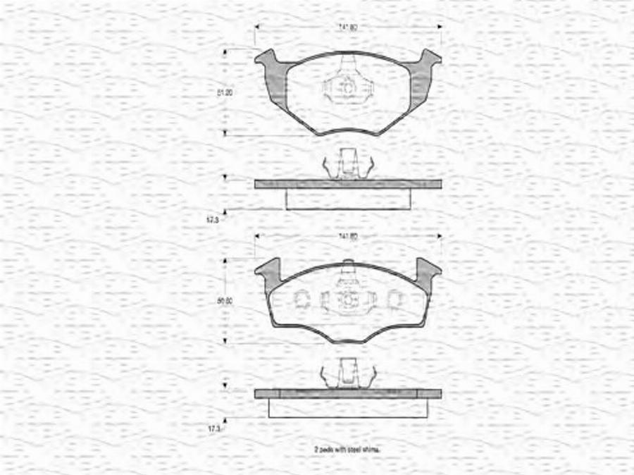 Magneti Marelli 363702160408 - Bremžu uzliku kompl., Disku bremzes www.autospares.lv