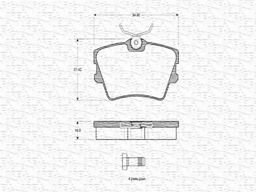 Magneti Marelli 363702160418 - Bremžu uzliku kompl., Disku bremzes www.autospares.lv