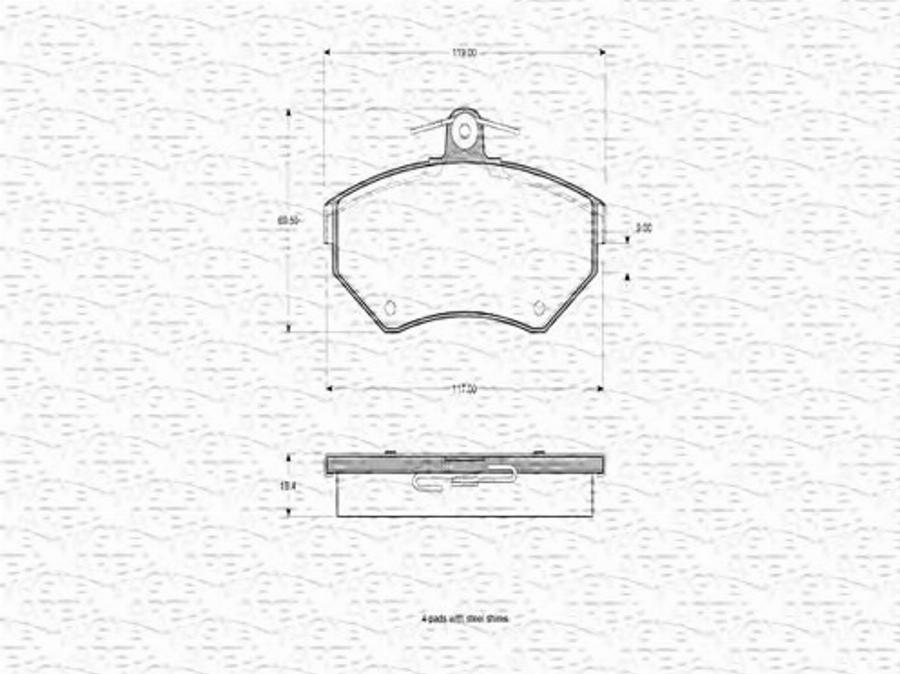 Magneti Marelli 363702160421 - Brake Pad Set, disc brake www.autospares.lv