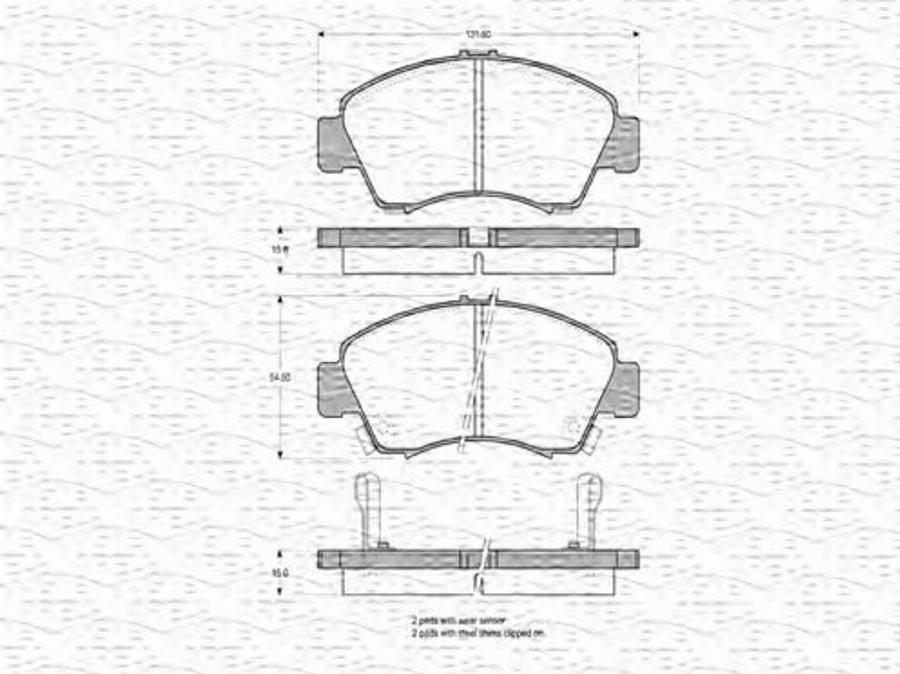 Magneti Marelli 363702160599 - Bremžu uzliku kompl., Disku bremzes www.autospares.lv