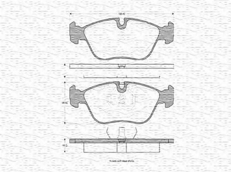 Magneti Marelli 363702160594 - Bremžu uzliku kompl., Disku bremzes www.autospares.lv