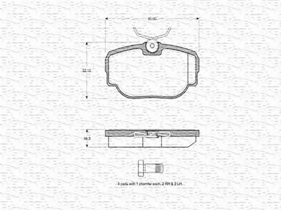 Magneti Marelli 363702160590 - Bremžu uzliku kompl., Disku bremzes www.autospares.lv