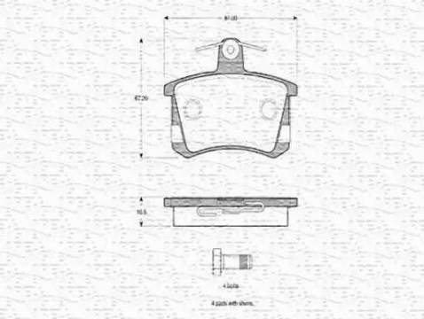 Magneti Marelli 363702160598 - Bremžu uzliku kompl., Disku bremzes www.autospares.lv