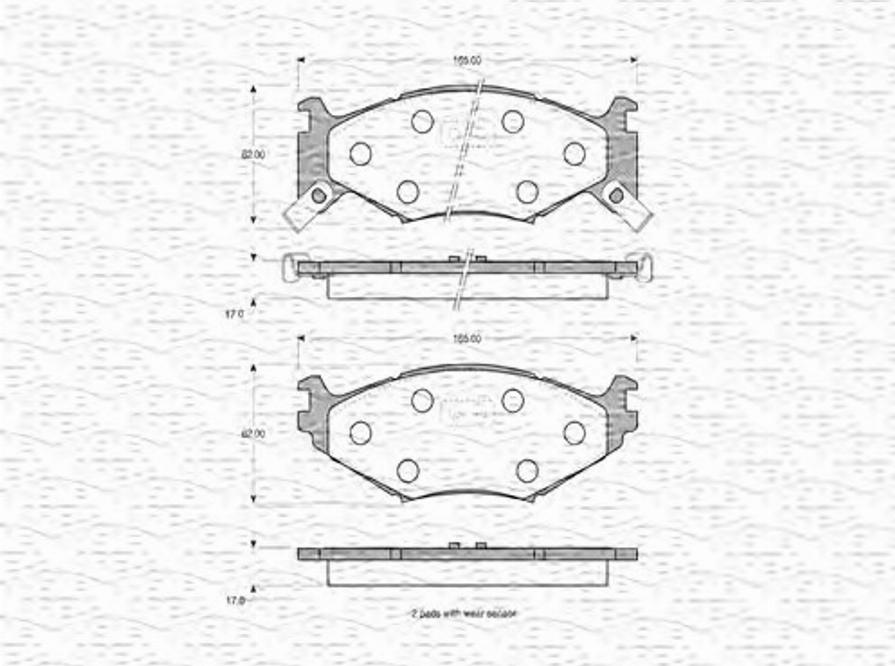 Magneti Marelli 363702160592 - Bremžu uzliku kompl., Disku bremzes www.autospares.lv