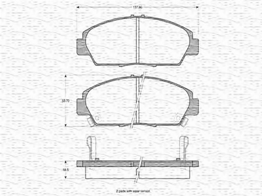 Magneti Marelli 363702160541 - Brake Pad Set, disc brake www.autospares.lv