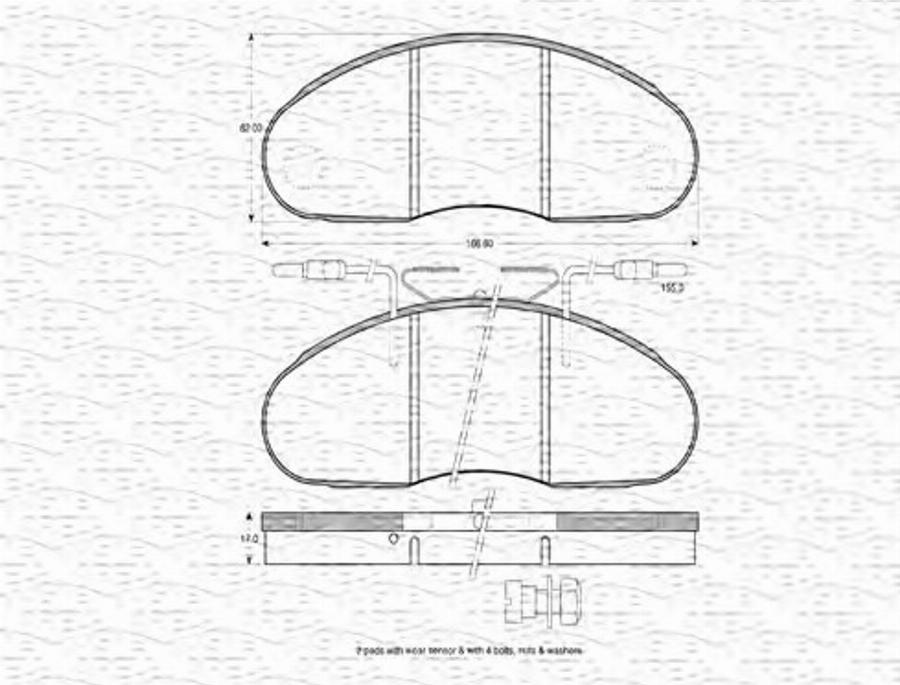 Magneti Marelli 363702160550 - Bremžu uzliku kompl., Disku bremzes www.autospares.lv