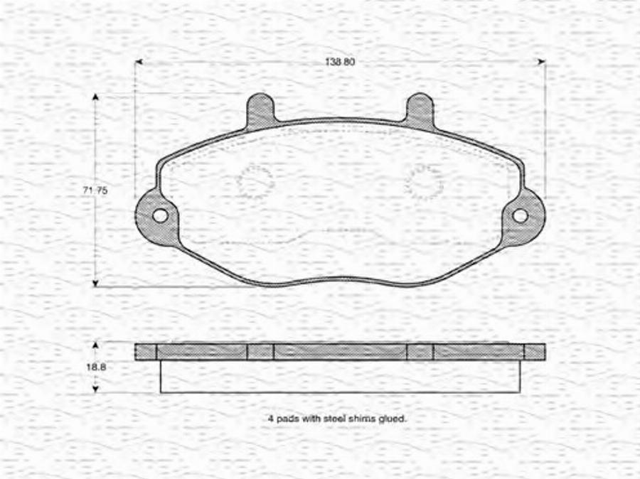 Magneti Marelli 363702160552 - Bremžu uzliku kompl., Disku bremzes www.autospares.lv