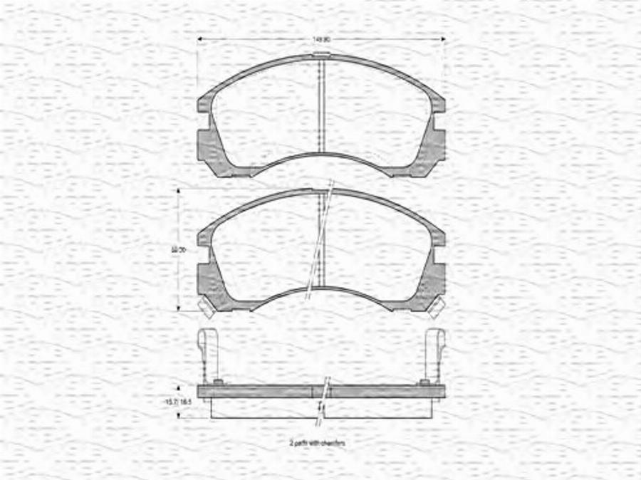 Magneti Marelli 363702160568 - Bremžu uzliku kompl., Disku bremzes www.autospares.lv