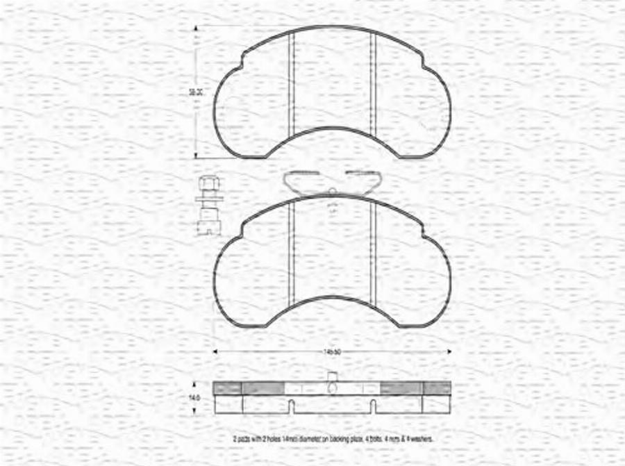 Magneti Marelli 363702160562 - Bremžu uzliku kompl., Disku bremzes www.autospares.lv