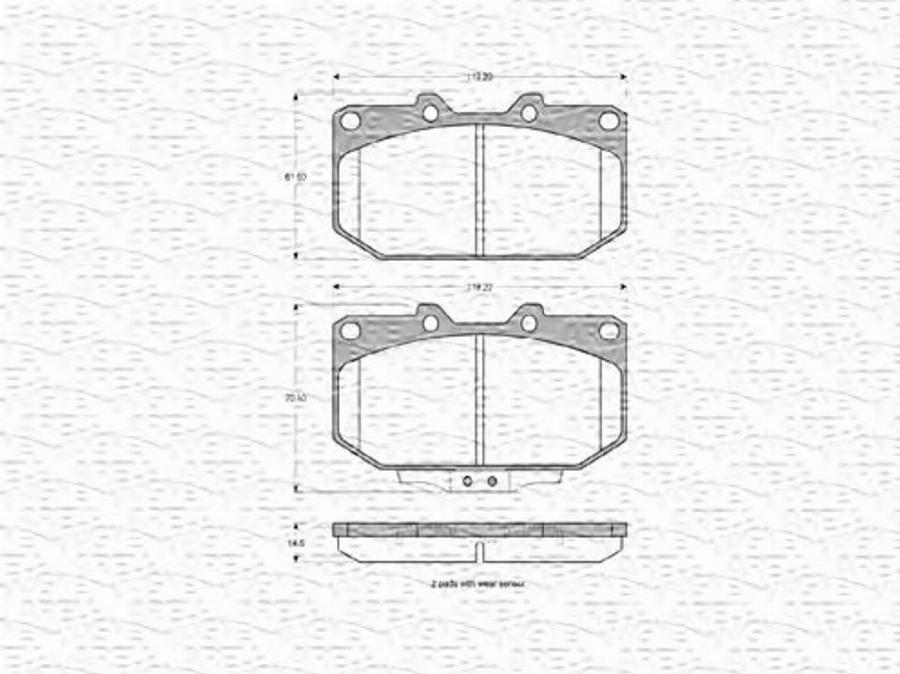 Magneti Marelli 363702160504 - Bremžu uzliku kompl., Disku bremzes www.autospares.lv