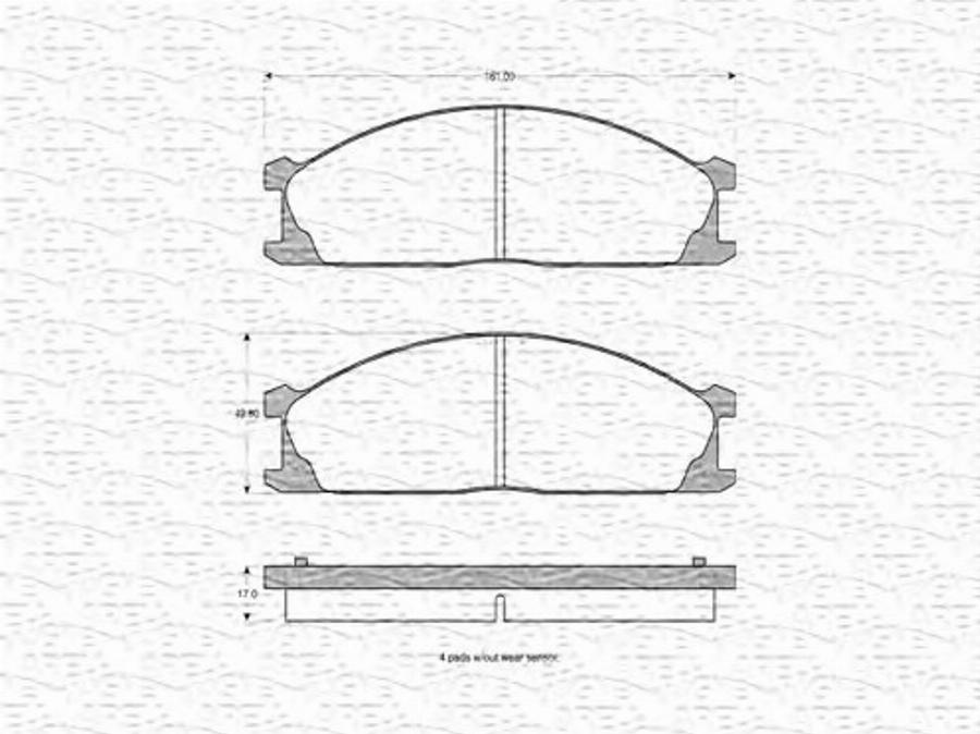 Magneti Marelli 363702160515 - Bremžu uzliku kompl., Disku bremzes www.autospares.lv