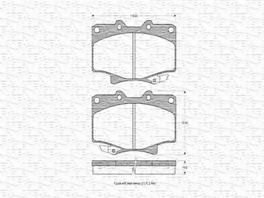 Magneti Marelli 363702160589 - Bremžu uzliku kompl., Disku bremzes www.autospares.lv