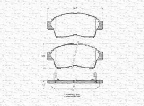 Magneti Marelli 363702160584 - Bremžu uzliku kompl., Disku bremzes autospares.lv