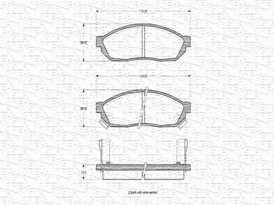 Magneti Marelli 363702160531 - Bremžu uzliku kompl., Disku bremzes www.autospares.lv