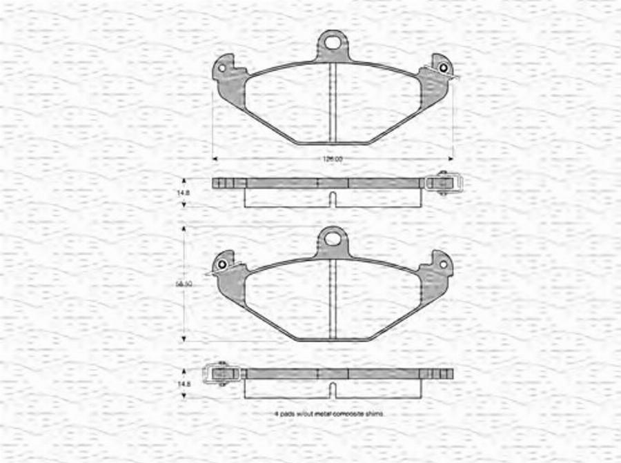 Magneti Marelli 363702160533 - Bremžu uzliku kompl., Disku bremzes www.autospares.lv