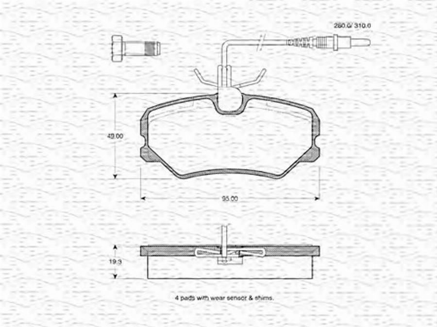 Magneti Marelli 363702160532 - Bremžu uzliku kompl., Disku bremzes www.autospares.lv