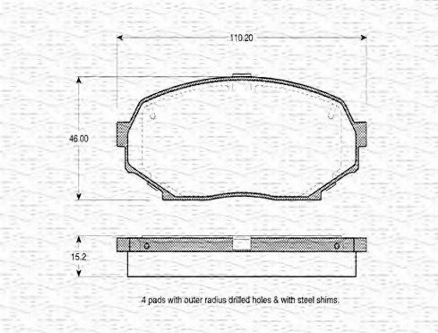 Magneti Marelli 363702160525 - Bremžu uzliku kompl., Disku bremzes www.autospares.lv